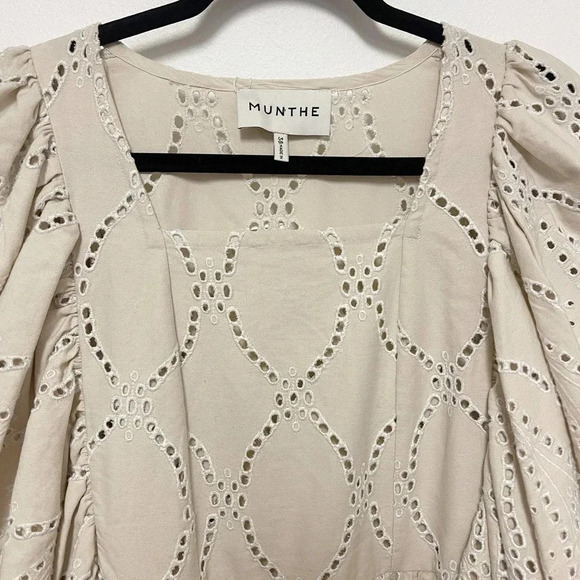 NWT Munthe Hico Mini Dress - Broderie Anglaise Eyelet Organic Cotton - Picture 5 of 9